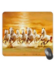 Customized Running Horses Picture Sublimation Mouse Pad | 8 X 7.5 Inch | Smooth Cloth Surface | Non-Slip Rubber Base | Personalized Mousepad for Laptop & Desktop (F16966)