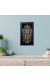 Hitech Sales Elephant Wall-Art Drawing Rectangular Polystyrene Photo Frame for Home Decoration and Gifting (9.6 x 15.6 inches, Black, Pack of 1, Printed Photo)
