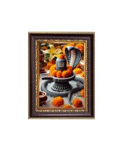 Lord Shiva lingam Digital Print Photo 6.7x8.7 inches - Vibrant Religious Wall Art for Home, Office and Temple Decor.