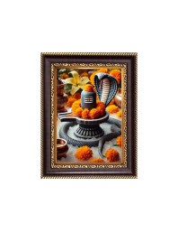 Lord Shiva lingam Digital Print Photo 6.7x8.7 inches - Vibrant Religious Wall Art for Home, Office and Temple Decor.