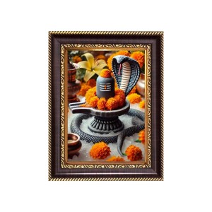 Lord Shiva lingam Digital Print Photo 6.7x8.7 inches - Vibrant Religious Wall Art for Home, Office and Temple Decor.