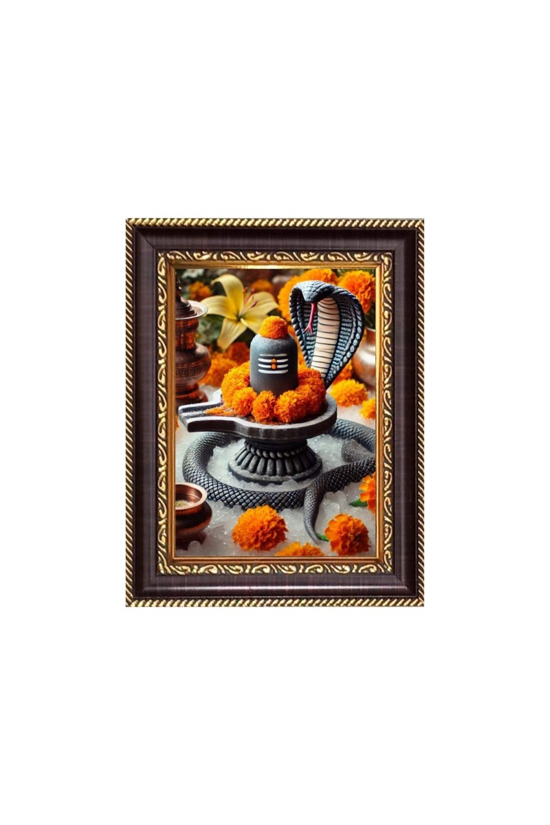 Lord Shiva lingam Digital Print Photo 6.7x8.7 inches - Vibrant Religious Wall Art for Home, Office and Temple Decor.