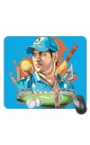 Customized Cricketer Dhoni Picture Sublimation Mouse Pad | 8 X 7.5 Inch | Smooth Cloth Surface | Non-Slip Rubber Base | Personalized Mousepad for Laptop & Desktop (F16962)