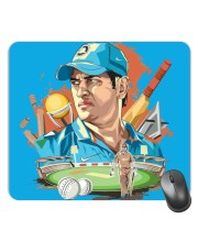 Customized Cricketer Dhoni Picture Sublimation Mouse Pad | 8 X 7.5 Inch | Smooth Cloth Surface | Non-Slip Rubber Base | Personalized Mousepad for Laptop & Desktop (F16962)