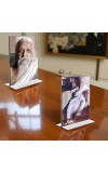 Sri Aurobindo Acrylic T-Style Photo Stand - 11x13 Inches, Compact and Stylish Spiritual Display, easily change 2 photos (Pack of 1)