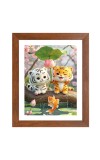AI Funny Cute Cat Art Picture for Kids - 12x16 inches, Brown Color - Perfect Wall Decor for Children's Room