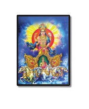 Surya Laminated Photo (7x9 Inches Without glass) Divine Blessings for Table and Walls,Home & Office and Temple Decoration