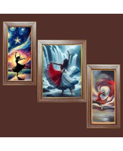 3-Pack Beautiful girl aura painting Photo Frames - 2 Pieces 10x17 Inch & 1 Piece 14x17 Inch - Rustic Wall Art for Home & Office Decor - Botanical Wall Hanging for Living Room, Bedroom, or Worksp