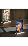 Sri Radha Sri Krishna Acrylic T-Style Photo Stand, Compact and Stylish Spiritual Display, easily change 2 photos (Pack of 1)