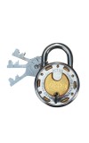 Hi Tech Sales (Dura) 7-Lever Brass Combination Padlock with Hardened Steel Shackle and 3 Keys for Home, Office, and Outdoor Security