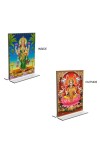 Debi Lakshmi Acrylic T-Style Photo Stand - 7x9 Inches, Compact and Stylish Spiritual Display, easily change 2 photos (Pack of 1)