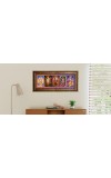Hitech Sales Shree Lord Vishnu, Shree Tirupati Balaji, Shree Ganesh Ji, Shree Ram, Shree Krishna Photos in One Religious Photo Frame (16.6 x 6.6 inches, Golden, Pvc Frame)