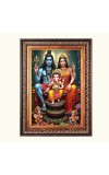 Sri Shiv Shankar, Mata Parvati and Baby Ganesh Color Photo 10x14 Inch - Vibrant Religious Wall Art for Home or Office Decor.
