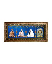 Hitech Sales Swami Vivekananda Ramakrishna Paramhansa Sarada Maa, Maa Kali Photos in One Religious Photo Frame (16.6 x 6.6 inches, Golden, Pvc Frame)