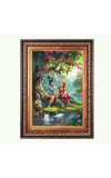 Sri Radha Krishna Color Photo 10x14 Inch - Vibrant Religious Wall Art for Home or Office Decor.