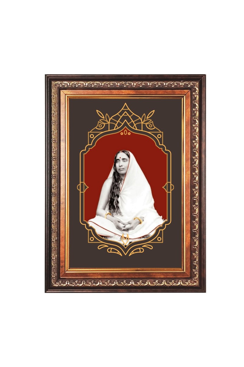 Sri Maa Sarada Devi Color Photo 10x14 Inch - Vibrant Religious Wall Art for Home or Office Decor.