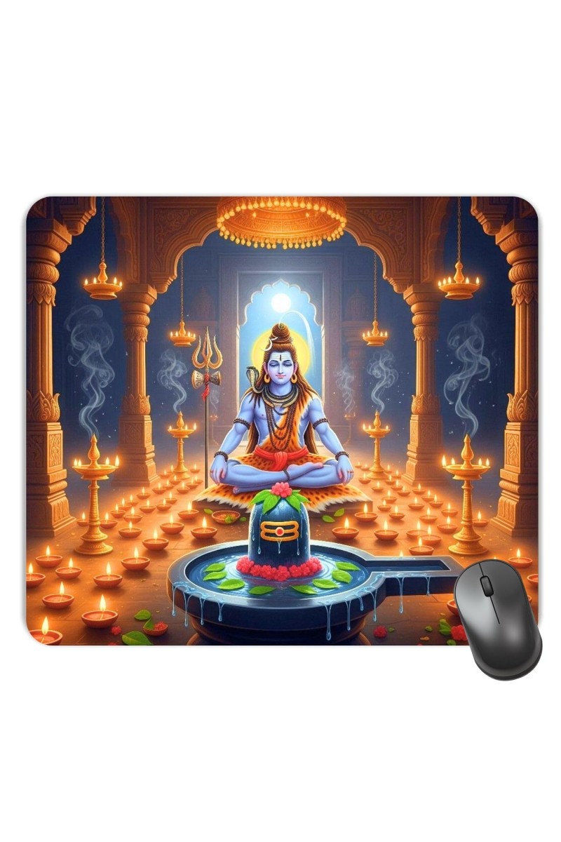 Customized Lord Shiva Picture Sublimation Mouse Pad | 8 X 7.5 Inch | Smooth Cloth Surface | Non-Slip Rubber Base | Personalized Mousepad for Laptop & Desktop (F17018)
