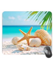 Customized Beautiful Sea Shells Picture Sublimation Mouse Pad | 8 X 7.5 Inch | Smooth Cloth Surface | Non-Slip Rubber Base | Personalized Mousepad for Laptop & Desktop (F17088)