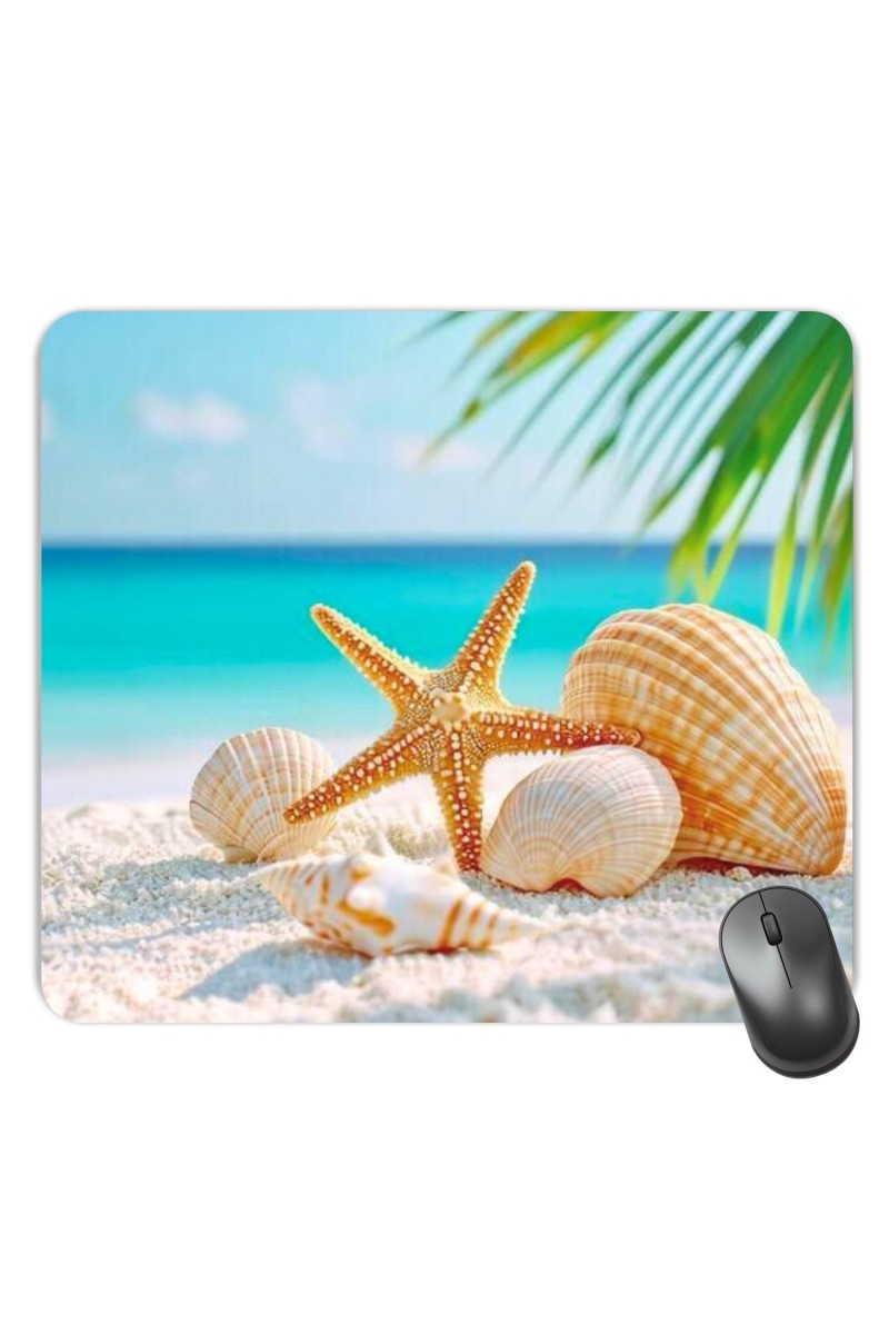 Customized Beautiful Sea Shells Picture Sublimation Mouse Pad | 8 X 7.5 Inch | Smooth Cloth Surface | Non-Slip Rubber Base | Personalized Mousepad for Laptop & Desktop (F17088)