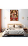 Lord Vishnu Maa Lakshmi Laminated Photo (11x13 Inches Without glass) Divine Blessings for Table and Walls,Home & Office and Temple Decoration