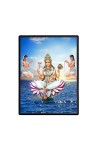 Ganga Laminated Photo - 7x9 Inches, Divine Blessings for Home & Office and Temple Decoration