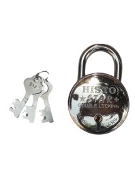 Hi Tech Sales New Round Lock (HISTTO Star) 7 lVRS | Steel Body | Iron Liver | Double Locking | 3 Silver Keys | 1 Lock