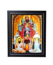 Hitech Sales Goddess Devi Maha Kali, Ramakrishna Dev and Sarada Maa Photo Frame for Pooja Room, Temple Decor, Home Decoration and Gift