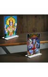 Lord Narayan & Lord Shiva Acrylic T-Style Photo Stand - 9x11 Inches, Compact and Stylish Spiritual Display, easily change 2 photos (Pack of 1)