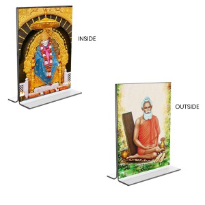 Sai Baba & Lokenath Baba Acrylic T-Style Photo Stand - 5x7 Inches, Compact and Stylish Spiritual Display, easily change 2 photos (Pack of 1) Sai Baba & Lokenath Baba Acrylic T-Style Photo Stand - 5x7 Inches, Compact and Stylish Spiritual Display, easily change 2 photos (Pack of 1)