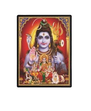 Shiva Family Laminated Photo - 5x7 Inches, Divine Blessings for Home & Office and Temple Decoration