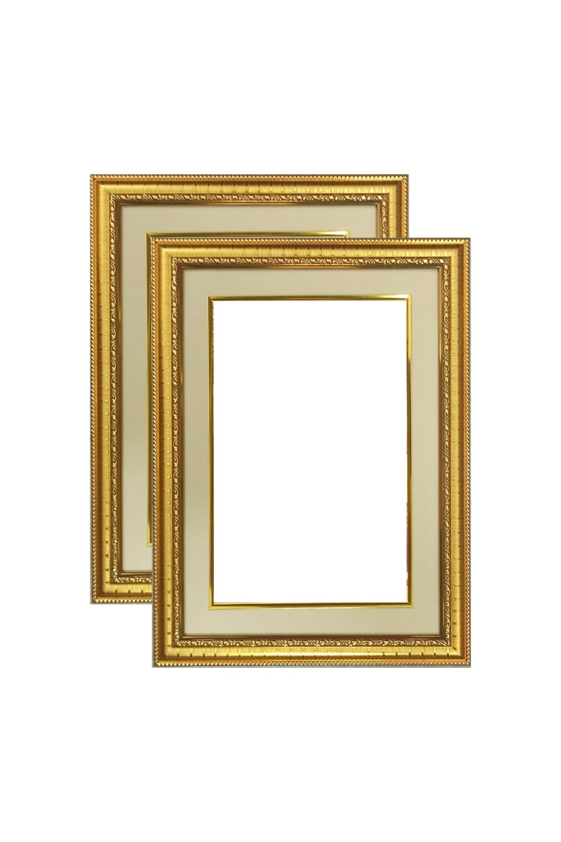 HiTechMart Gold Ornate Blank Picture Frame – 11x7 Inch with Elegant Matting – Classic Wall & Tabletop Display – Vintage-Style Decorative Photo Frame – Ideal for Home, Office & Gifts (2)