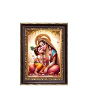 Maa yoshada and baby Krishna Digital Print Photo 10.7x12.7 inches - Vibrant Religious Wall Art for Home or Office Decor.
