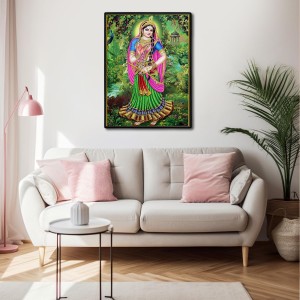 Radha Laminated Photo - 9x11 Inches, Divine Blessings for Home & Office and Temple Decoration