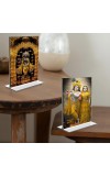 Sri Radha Krishna & Sri Krishna Acrylic T-Style Photo Stand, Compact and Stylish Spiritual Display, easily change 2 photos (Pack of 1)
