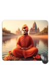 Customized Swami Vivekananda Picture Sublimation Mouse Pad | 8 X 7.5 Inch | Smooth Cloth Surface | Non-Slip Rubber Base | Personalized Mousepad for Laptop & Desktop (F17080)