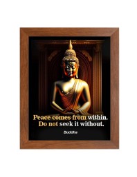 Buddha & Famous Quote Brown Frame, 12x16InchesInspirational Wall Art for Office, Home DecorIdeal Spiritual Gift