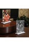 Anandamayee Debi Acrylic T-Style Photo Stand, Compact and Stylish Spiritual Display, easily change 2 photos (Pack of 1)
