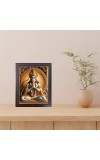 Hitech Sales Shri Hanumanji Photo Frame for Pooja Room, Temple Decor, Home Decoration and Gift (Wall and Tabletop, Rectangular, Polystyrene Frame, Printed Photo, 24 x 29 cm, Black)