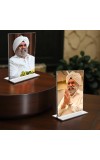 Sant Rajinder Singh ji Maharaj Acrylic T-Style Photo Stand - 5x7 Inches, Compact and Stylish Spiritual Display, easily change 2 photos (Pack of 1)