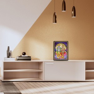Vishnu & Lakshmi Laminated Photo - 13x15 Inches, Divine Blessings for Home & Office and Temple Decoration