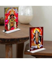 Debi Kali Acrylic T-Style Photo Stand - 9x11 Inches, Compact and Stylish Spiritual Display, easily change 2 photos (Pack of 1)