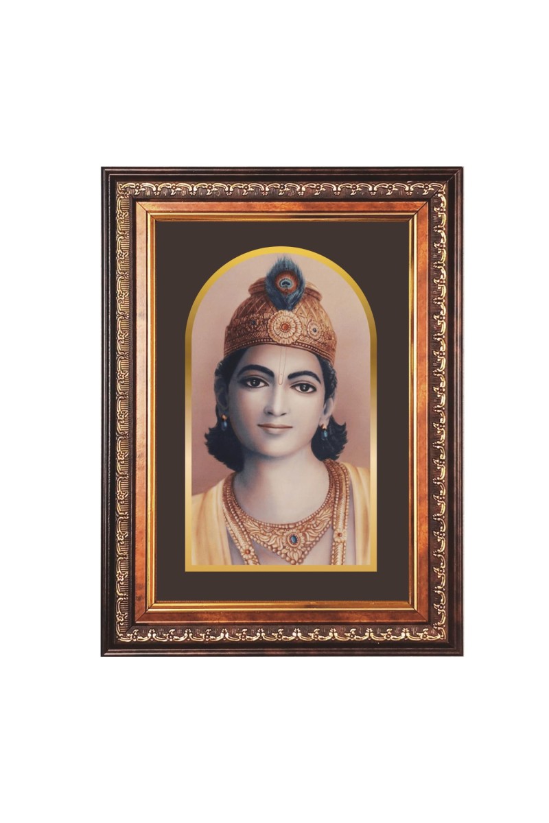 Sri Krishna Color Photo 10x14 Inch - Vibrant Religious Wall Art for Home or Office Decor.