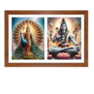 Lord kartikeya and shiva Photo Frame - 15x19Inches - Spiritual Artwork for Home Decor, Puja Room and Office Decoration Lord kartikeya and shiva Photo Frame - 15x19Inches - Spiritual Artwork for Home Decor, Puja Room and Office Decoration