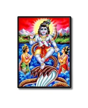 Kaaliya naag With Krishna Laminated Photo - 11x13 Inches, Divine Blessings for Home & Office and Temple Decoration