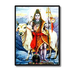 Shiva Laminated Photo - 9x11 Inches, Divine Blessings for Home & Office and Temple Decoration