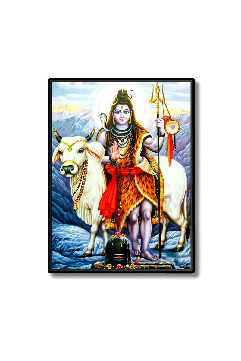 Shiva Laminated Photo - 13x15 Inches, Divine Blessings for Home & Office and Temple Decoration