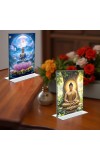 Buddha Acrylic T-Style Photo Stand - 5x7 Inches, Compact and Stylish Spiritual Display, easily change 2 photos (Pack of 1)