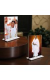 Debi AMRITANANDAMAYI Acrylic T-Style Photo Stand, Compact and Stylish Spiritual Display, easily change 2 photos (Pack of 1)
