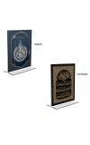 Car Desk/Table Top Islamic Allah Acrylic T-Style Photo Stand - 2.5x3.5 Inches, Compact and Stylish Spiritual Display, easily change 2 photos (Pack of 1)