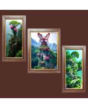 3-Pack The Edge of Reality Photo Frames - 2 Pieces 10x17 Inch & 1 Piece 14x17 Inch - Rustic Wall Art for Home & Office Decor - Botanical Wall Hanging for Living Room, Bedroom, or Workspace